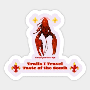 Trails I Travel Taste of the South Crawfish Design Sticker